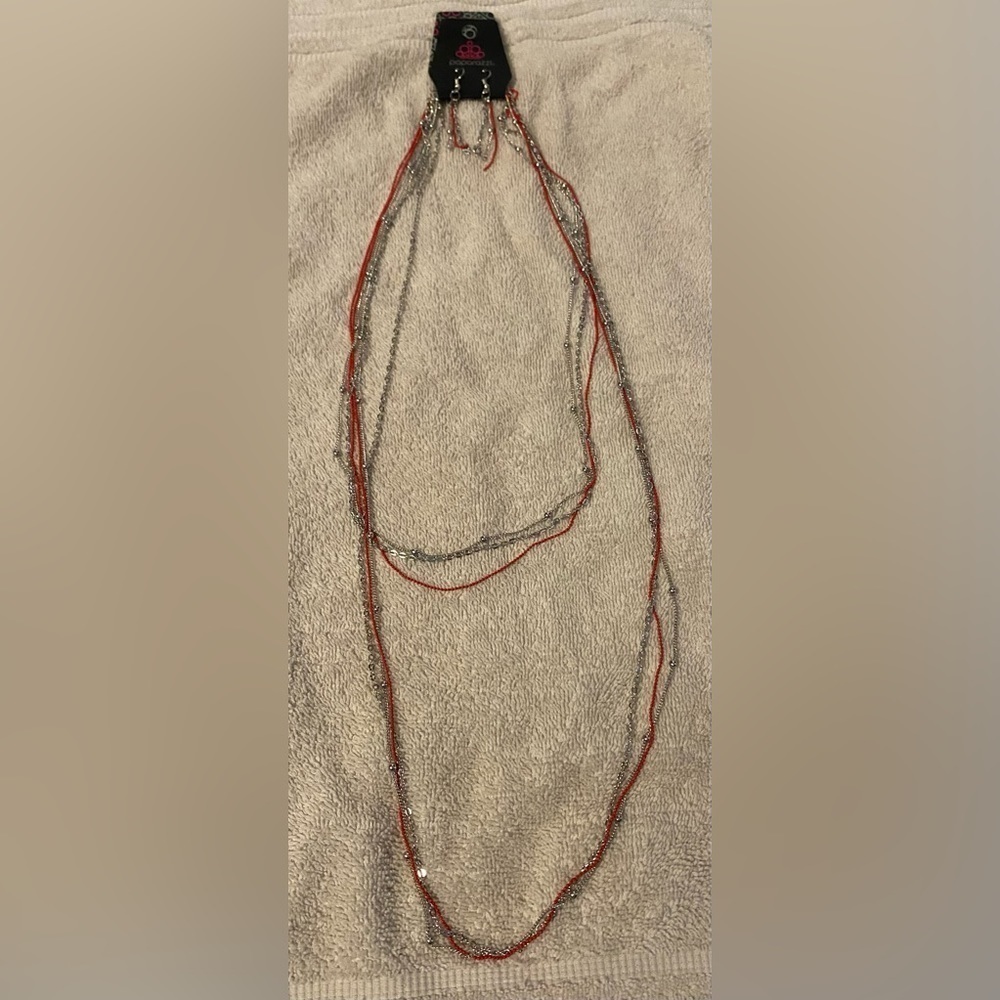 Layered Paparazzi Necklace with Earrings